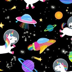 Watercolor Unicorns In Space Medium