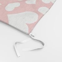 Cute White Hearts on Red - Large Scale
