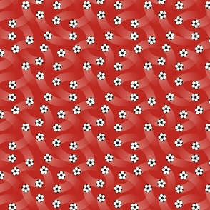 (S) Soccer balls on red background