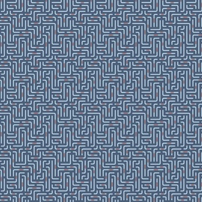 (S) Orange garden maze geometric orange grove collection blue