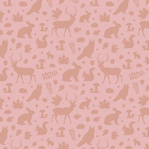 Woodland animals soft terracotta and pink clay | medium