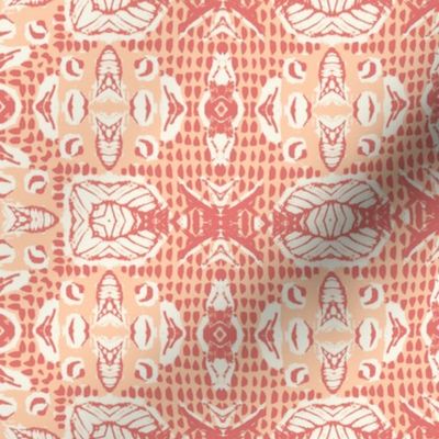 Patchwork Geometric Painted Texture, Tile Design in Pantone Peach