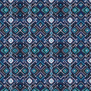 Blue Colorado Indigenous Design Fabric Painting