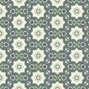 Hexagon Deco Grey Garden TIles