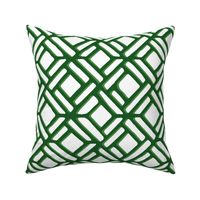 Hunter Green Vintage Chippendale Fretwork Inspired  Lattice in a Grandmillenial Style