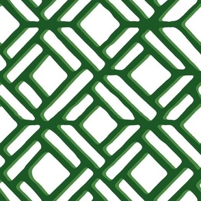 Hunter Green Vintage Chippendale Fretwork Inspired  Lattice in a Grandmillenial Style