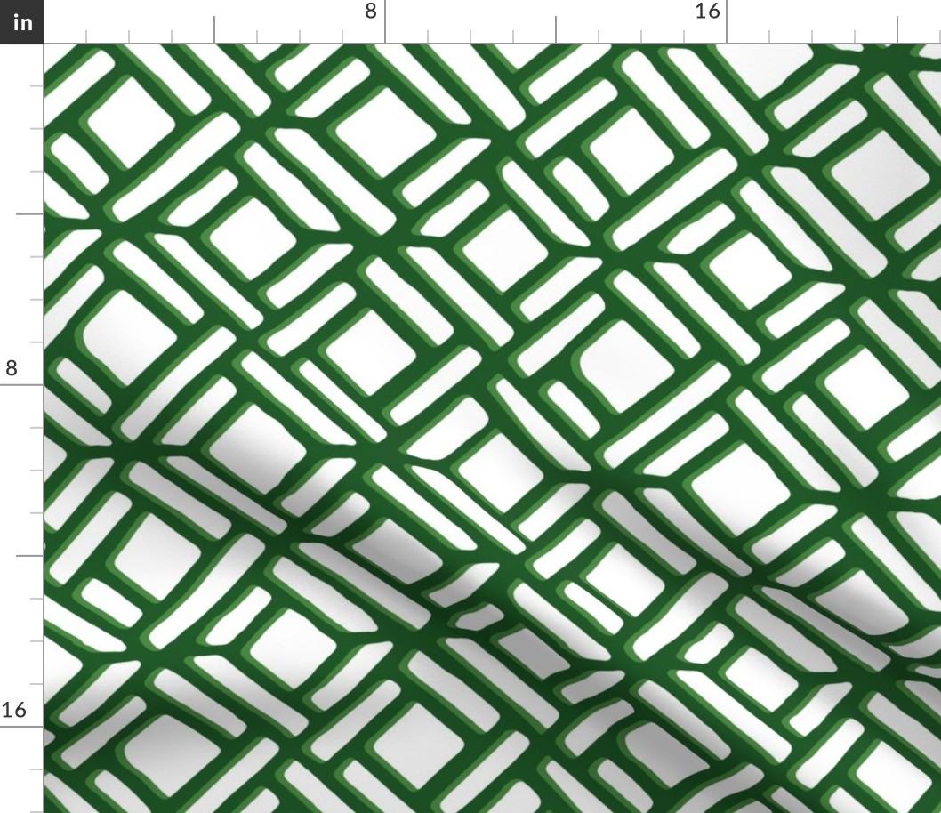 Hunter Green Vintage Chippendale Fretwork Inspired  Lattice in a Grandmillenial Style