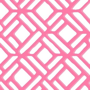 Pink Vintage Chippendale Fretwork Inspired  Lattice in a Grandmillenial Style