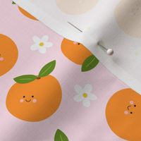 Little Cuties Clementines on Pastel Pink and Orange