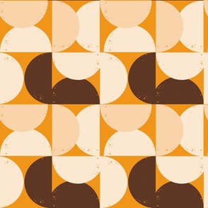 Mod Semi Circles Vanilla Marigold  - Mid Century Shapes