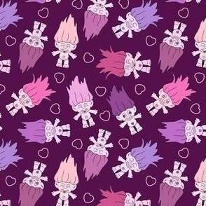 Valenteines Trolls Purple Background