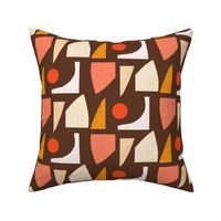 70s Mod Abstract Brown - Mid Century Shapes