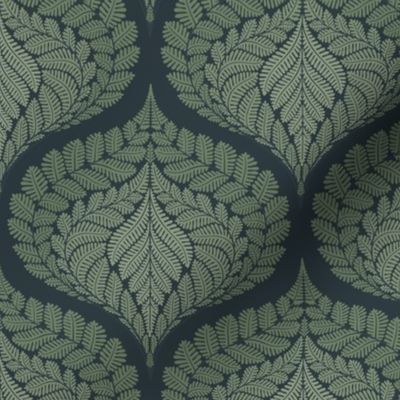 forest fern damask in tonal dark green medium scale 6 by Pippa Shaw