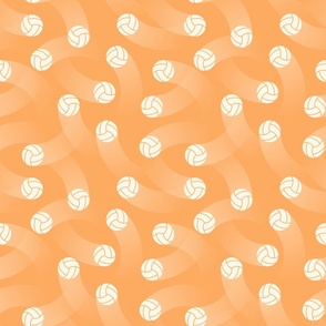 (M) Volleyball balls on orange background