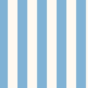 2 Inch Awning Stripe in Light Dusty Blue and White