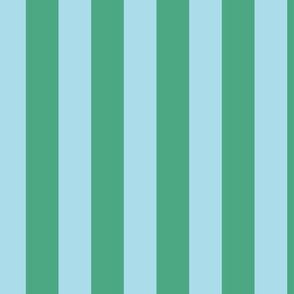 2 Inch Awning Stripe in Grass Green and Light Blue