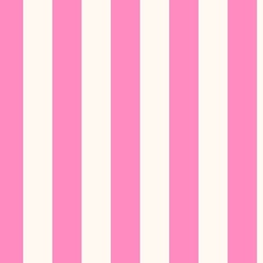 2 Inch Awning Stripe in Bubblegum Pink and White