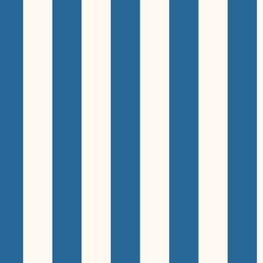 2 Inch Awning Stripe in Dark Denim Blue and White