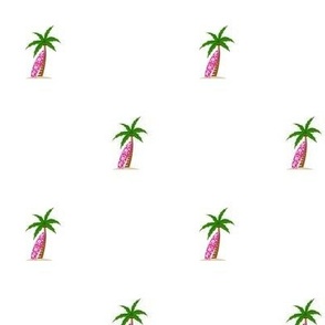 PALM TREE WITH PINK AND WHITE SURFBOARD SEAMLESS PATTERN