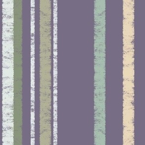 Traditional Chalky Stripes mid tone green and purple