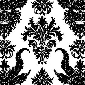 Black Devil Face Damask