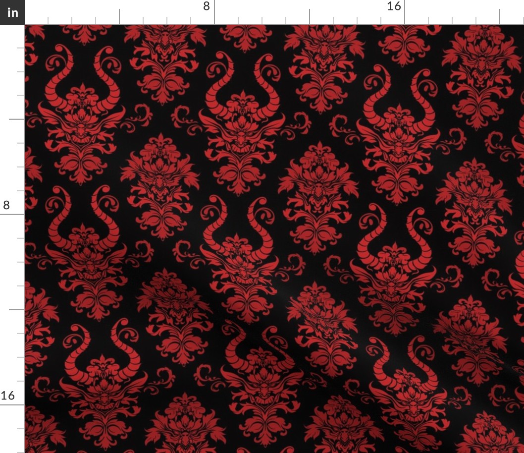 Red and Black Demon Damask