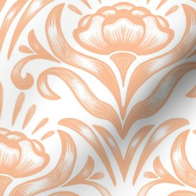 Seamless Peach-Toned Floral Pattern Design