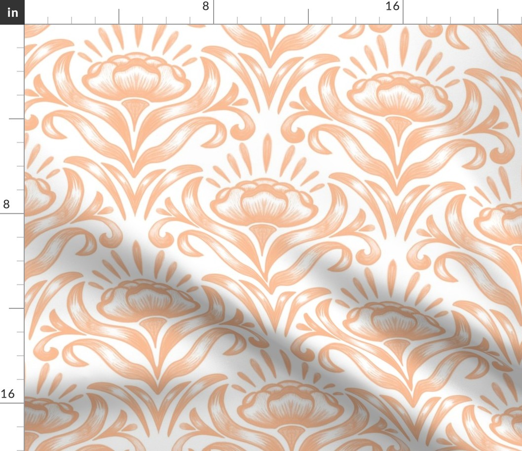 Seamless Peach-Toned Floral Pattern Design