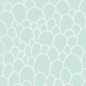 Scattered Scallops //  Light Pastel Baby Blue // Freehand Coordinating Basics //