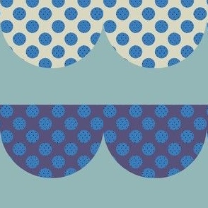 Polka Dotted Scallops in Turquoise and Blues