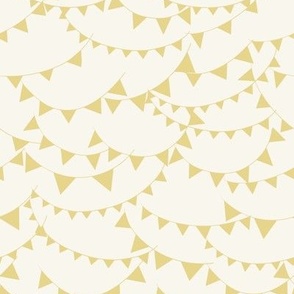Circus Party Bunting Flags in Yellow and Ivory.