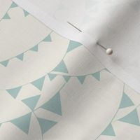 Circus Party Bunting Flags in Baby Blue and Ivory.