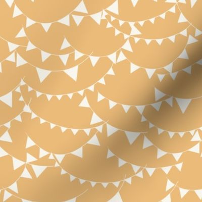 Circus Party Bunting Flags in Orange and Ivory.