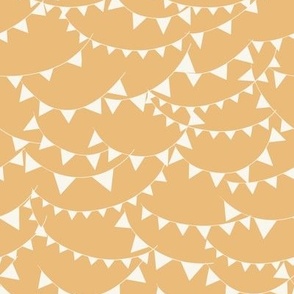 Circus Party Bunting Flags in Orange and Ivory.