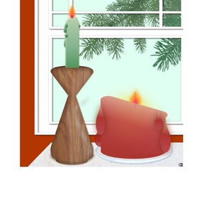 leave a candle in the window - tea towel