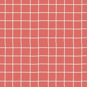 Criss Cross - Woven - Blender Check - Muted Red and Cream White