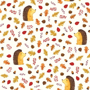Hedgehog fall / autumn kids pattern - big