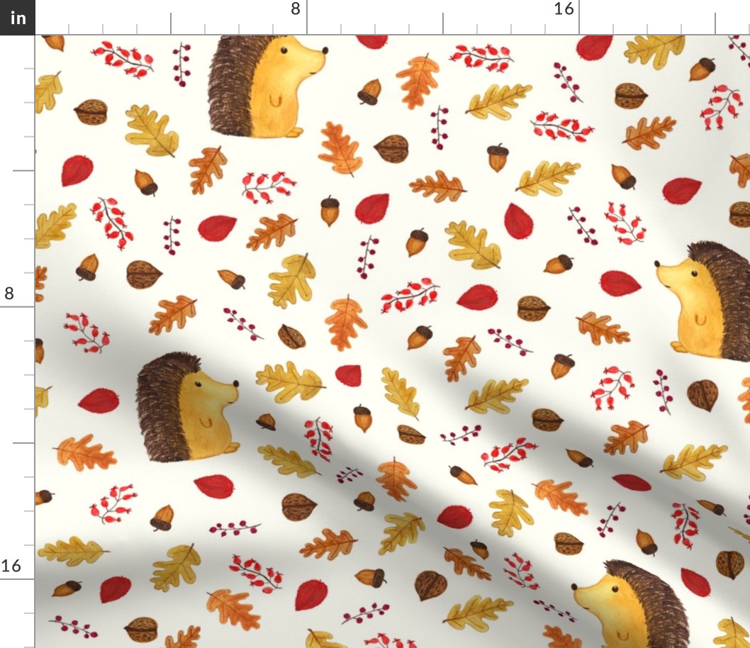 Hedgehog fall / autumn kids pattern - big