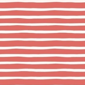 Summer Stripes - 4th of July - Painted - Muted Red