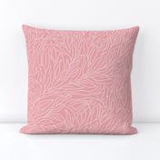 abtract leaves, multiderectional line art light pink on pink / may flower