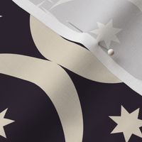 Moons and stars - navy background