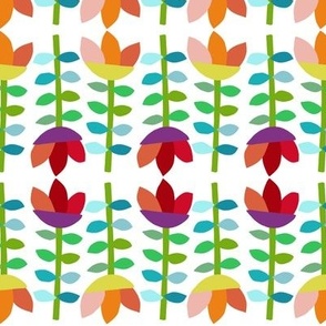 Scandi flowers in red and orange