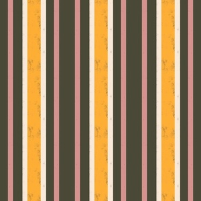 Sophisticated French Country Earthy Yellow and Olive Green Textured Awning Stripes