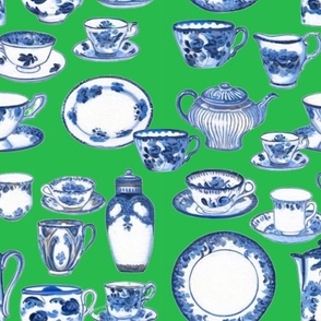 Chinoiserie porcelain I blue and green