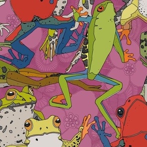 leaping frogs cerise