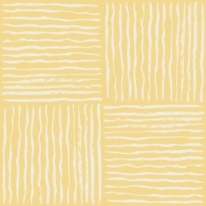 Hand drawn charcoal line art checkers in off white, golden yellow 