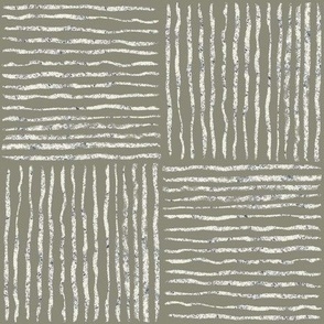 Japandi hand drawn charcoal line art checkers in olive green pewter and off whit charcoal