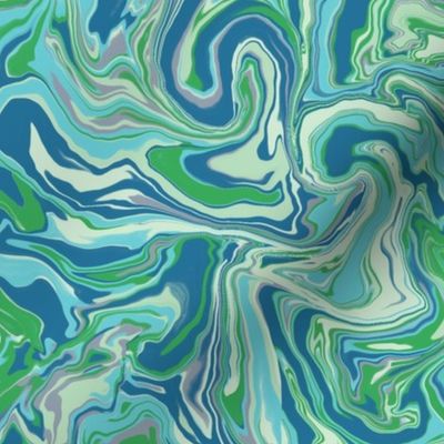 Liquid Cool Earth Blue and Green Marble