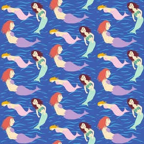 Mermaids in water