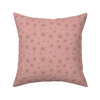 Handdrawn barely there florals on a salmon pink background